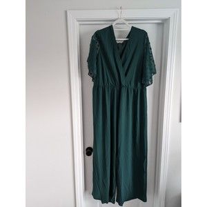 Women's 4XL Jumpsuit Wide Leg One Piece  Romper Green Shein Curve with Belt